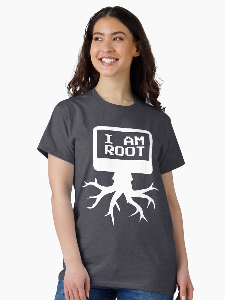 Thumbnail 1 of 7, Classic T-Shirt, Linux - I am Root designed and sold by mymainmandeebo.