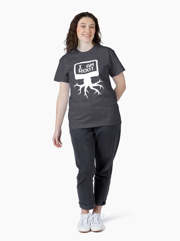 Thumbnail 4 of 7, Classic T-Shirt, Linux - I am Root designed and sold by mymainmandeebo.