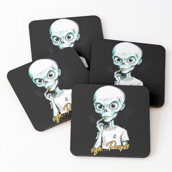 Item preview, Funny alien saying cigarette smoking designed and sold by LuminOrb.