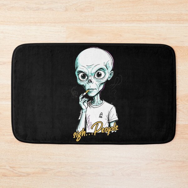 Item preview, Funny alien saying cigarette smoking designed and sold by LuminOrb.