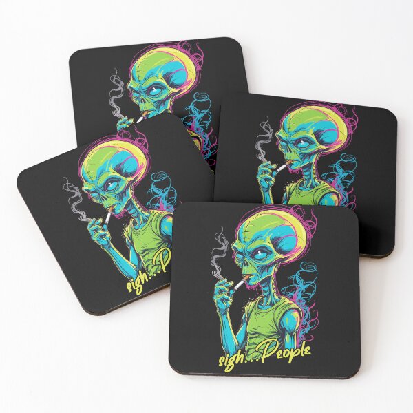 Item preview, Funny alien saying cigarette smoking designed and sold by LuminOrb.