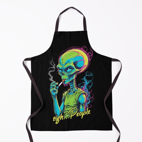 Item preview, Funny alien saying cigarette smoking designed and sold by LuminOrb.