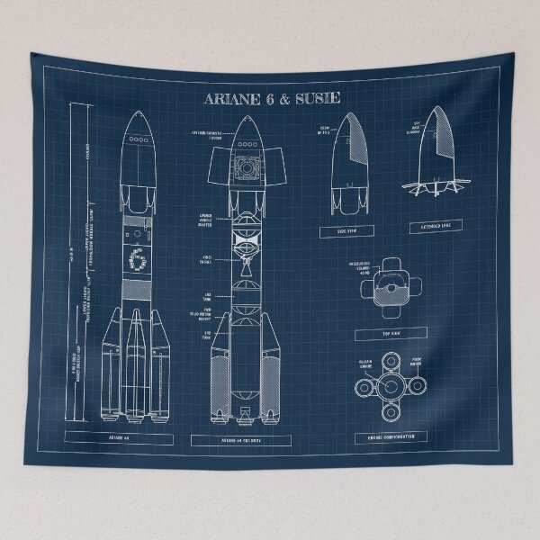 Item preview, Ariane 6 &  SUSIE (Navy Blueprint) Vertical Version designed and sold by BGALAXY.