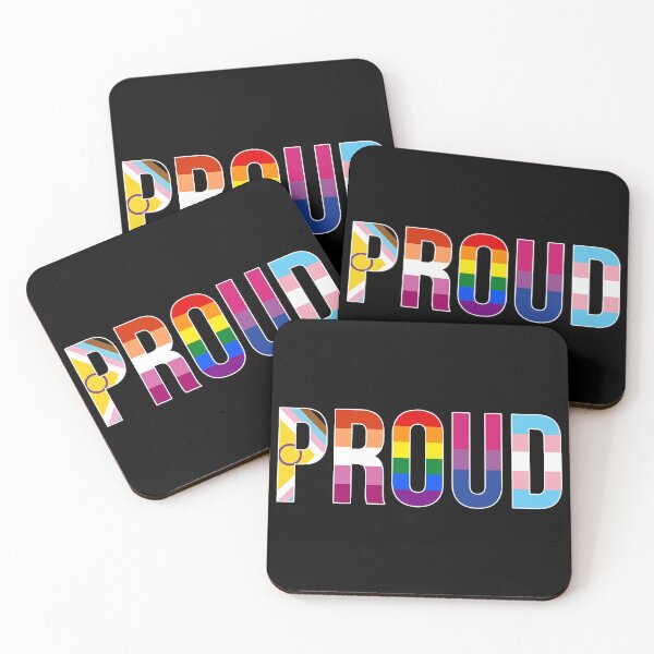Item preview, Rainbow Pride 'Proud': LGBTQ Flag Colors Lettering designed and sold by Happy Puppy Print On Demand.
