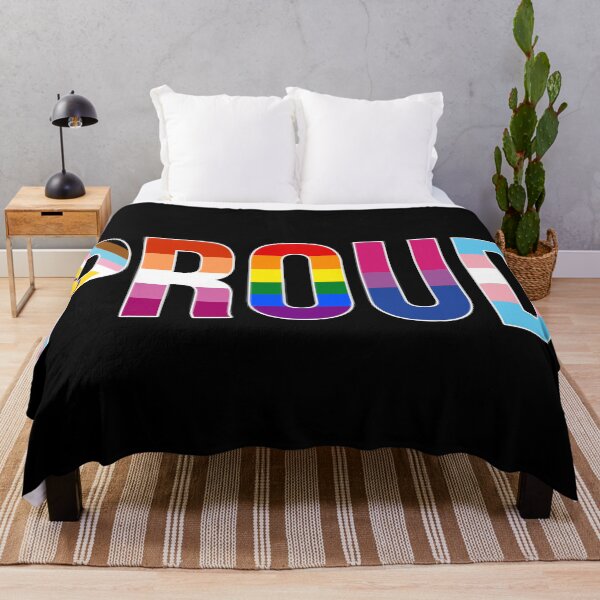 Item preview, Rainbow Pride 'Proud': LGBTQ Flag Colors Lettering designed and sold by Happy Puppy Print On Demand.