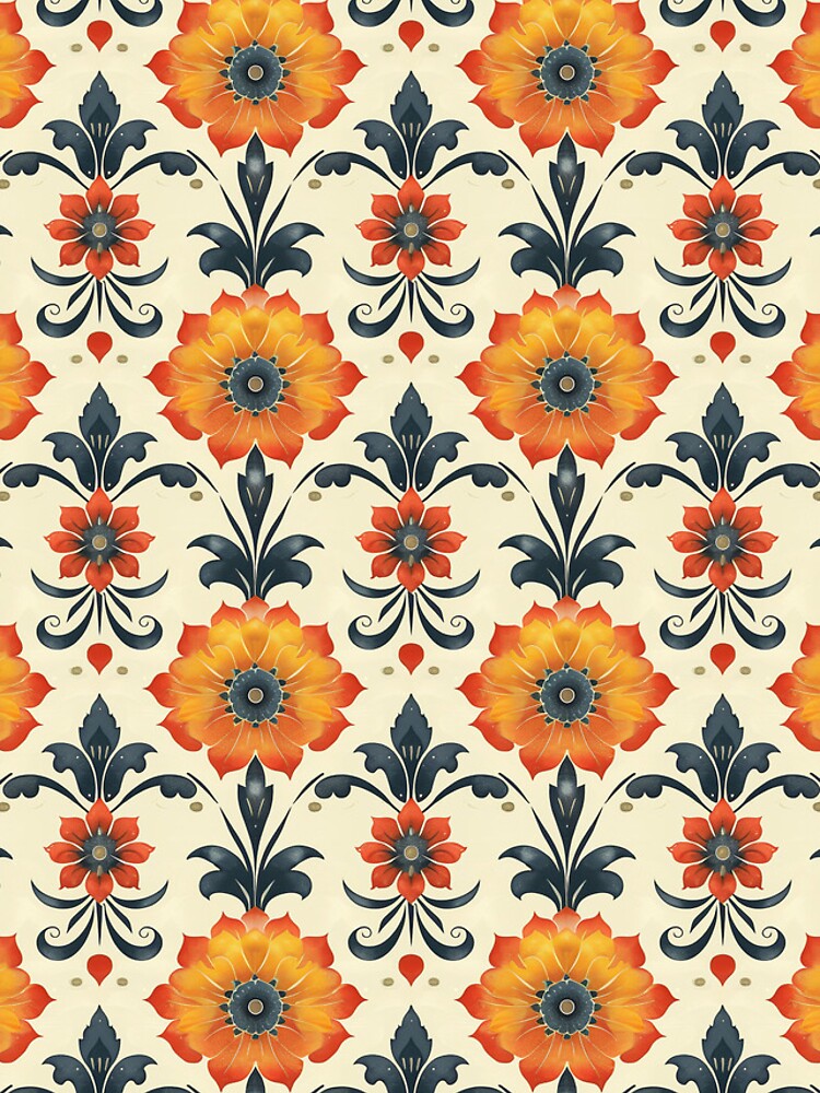 Aperçu 5 sur 5. Coque iPhone avec l'œuvre Warm Folk Floral Elegance créée et vendue par ArmorShell.