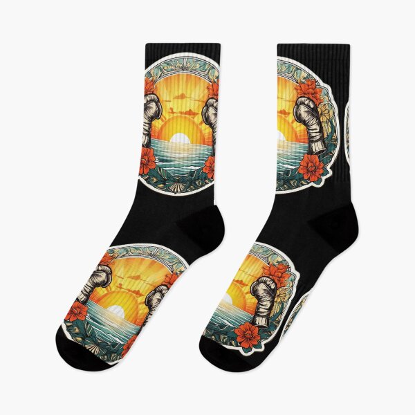 Item preview, Fighting Gloves at Sunset on a Hawaiian Beach with Orchids designed and sold by NautiChic.