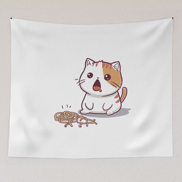 Item preview, Cute kawaii cat spaghetti  designed and sold by Lobory.
