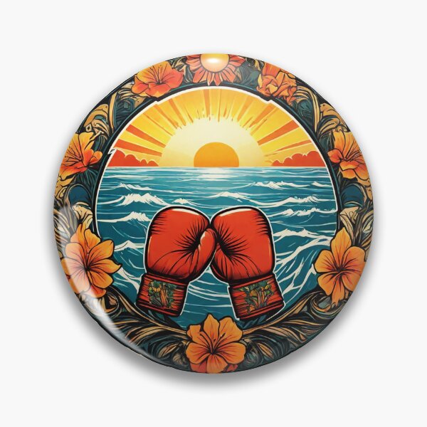 Item preview, Boxing Gloves at Sunset on a Hawaiian Beach with Orchids designed and sold by NautiChic.