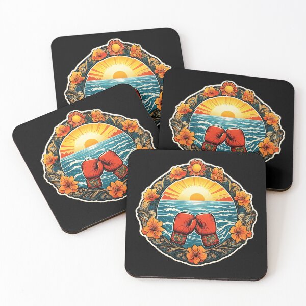 Item preview, Boxing Gloves at Sunset on a Hawaiian Beach with Orchids designed and sold by NautiChic.