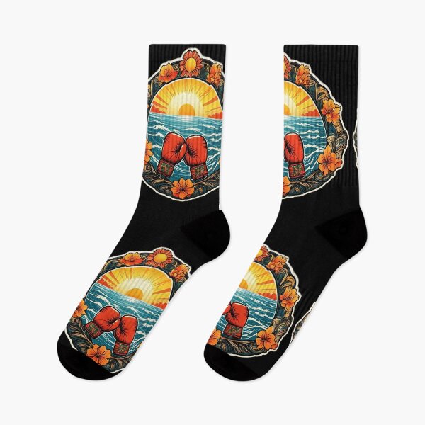 Item preview, Boxing Gloves at Sunset on a Hawaiian Beach with Orchids designed and sold by NautiChic.