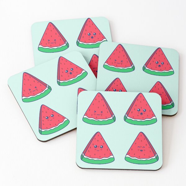 Item preview, Funny watermelon slices characters or kawaii vector Illustration of fruit watermelon designed and sold by NUSA NIPA.