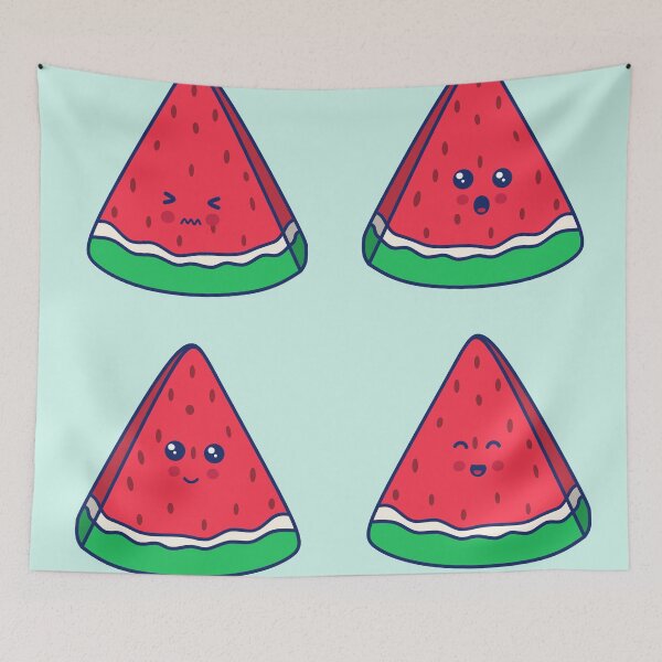 Item preview, Funny watermelon slices characters or kawaii vector Illustration of fruit watermelon designed and sold by Axel Christian.
