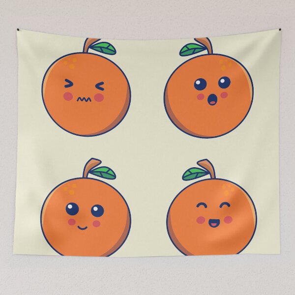 Item preview, Cheerful funny cartoon orange or kawaii orange characters illustration  designed and sold by Axel Christian.