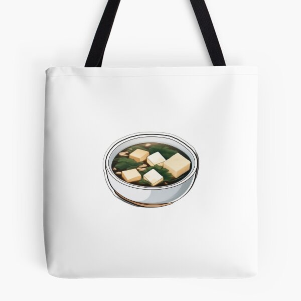 Item preview, Miso soup with silky tofu and dried kelp in bowl, japanese food for foodies  designed and sold by VIZARDcreations.