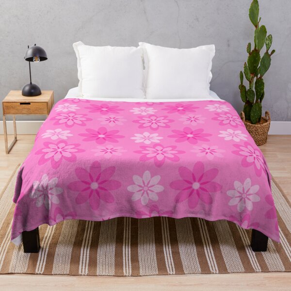 Item preview, pink floral art seamless pattern wallpaper print designed and sold by SpinklyCreations.