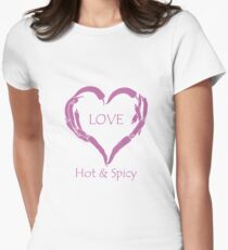 Heart of hot chilli peppers. Valentine's Day Women's Fitted T-Shirt