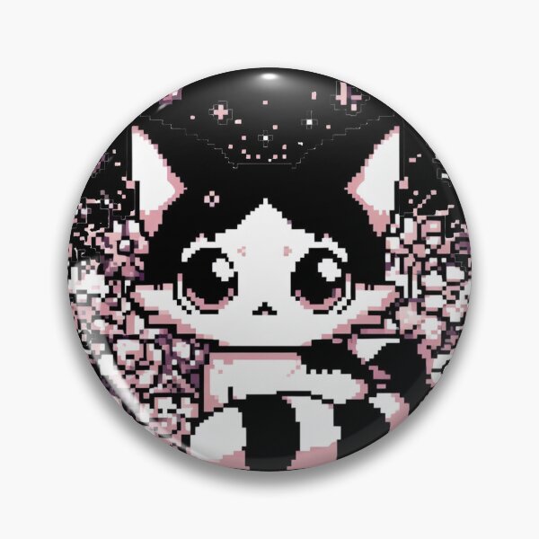 Item preview, Cute Pixel cat with Butterflies, Garden of pixel flowers designed and sold by Cr320.