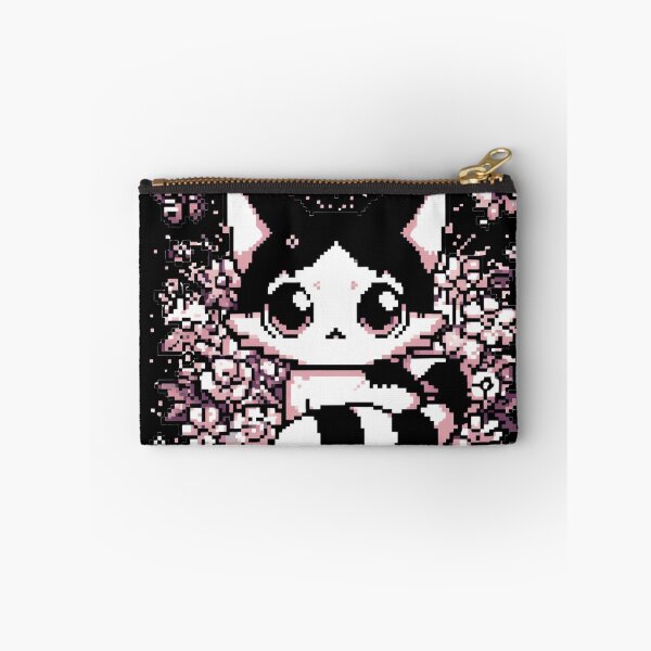 Item preview, Cute Pixel cat with Butterflies, Garden of pixel flowers designed and sold by Cr320.