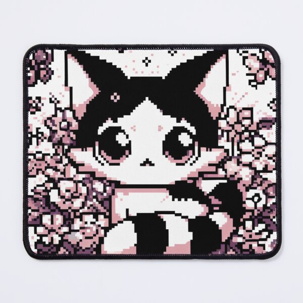 Item preview, Cute Pixel cat with Butterflies, Garden of pixel flowers designed and sold by Cr320.