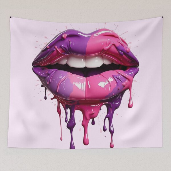 Item preview, Pink-purple dripping lips designed and sold by Margival.