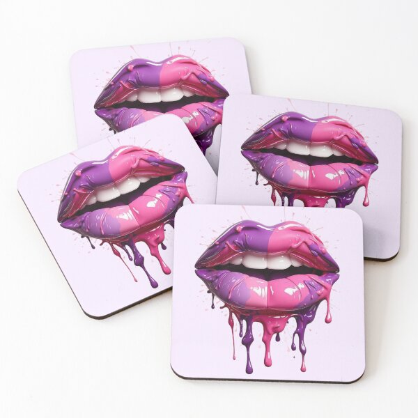 Item preview, Pink-purple dripping lips designed and sold by Margival.