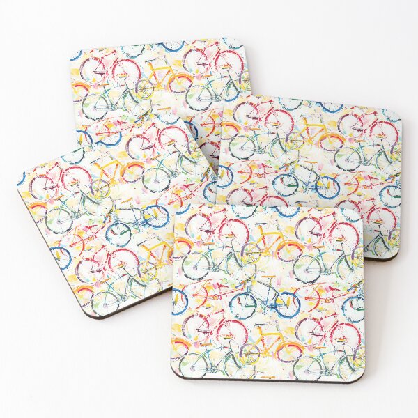 Item preview, Bicycle pattern white background seamless, cycling artwear,bike oil painting tees designed and sold by Angpau.