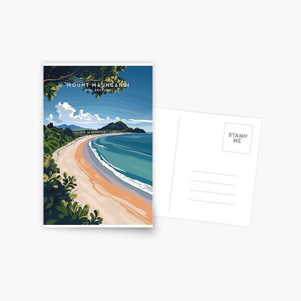 Item preview, Mount Maunganui Majesty: New Zealand - Travel Illustration designed and sold by NeuralVibe.
