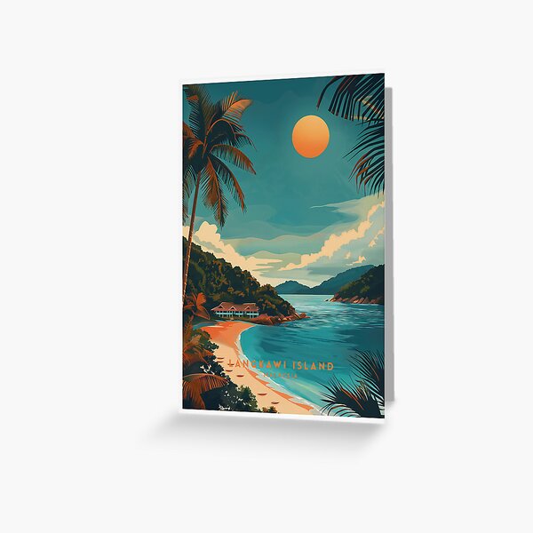 Item preview, Langkawi Island Retro Style: Malaysia - Travel Illustration designed and sold by NeuralVibe.