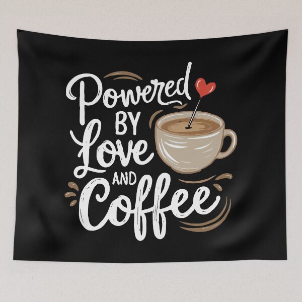 Item preview, Powered by love and coffee. Parental love needs a cup of coffee. designed and sold by twisted-dot.
