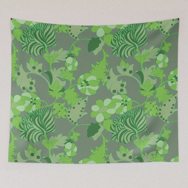 Item preview, Imaginary foliage flower pattern green version designed and sold by GENEST-V.
