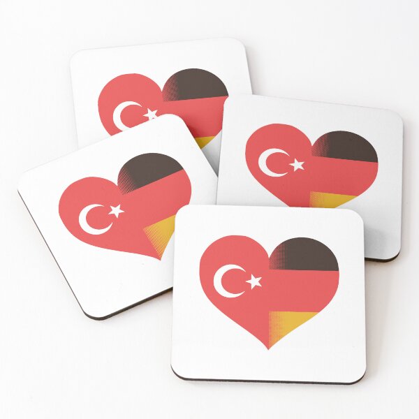 Item preview, Türkiye and Germany national flags in the heart designed and sold by Ecmoprints.