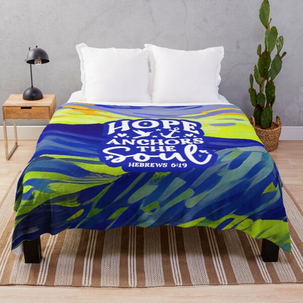 Item preview, Short Bible Verses - Hebrews 6:19 - Blue Mountain and Skies Painting designed and sold by SpartanDStore.