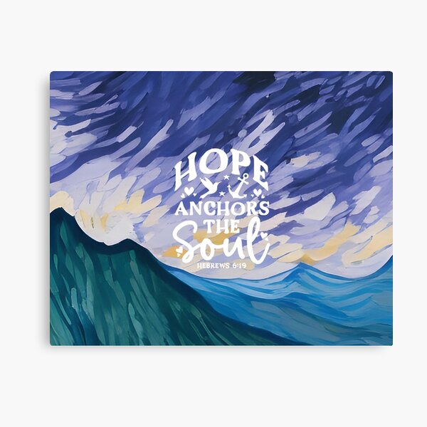Item preview, Short Bible Verses - Hebrews 6:19  - Abstract Blue Mountain Art designed and sold by SpartanDStore.