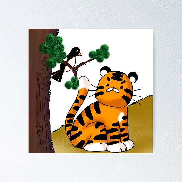 Item preview, Cute Tiger and Magpie designed and sold by seonok1222.