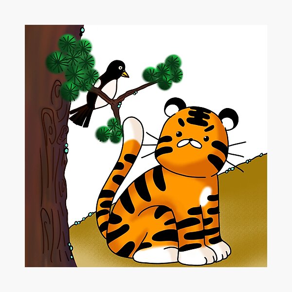 Item preview, Cute Tiger and Magpie designed and sold by seonok1222.