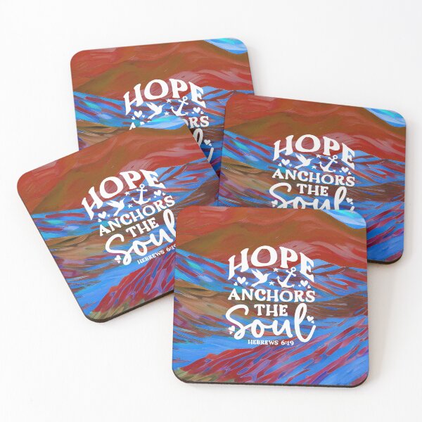 Item preview, Short Bible Verses - Hebrews 6:19 - Abstract Crimson Red Mountains Art designed and sold by SpartanDStore.