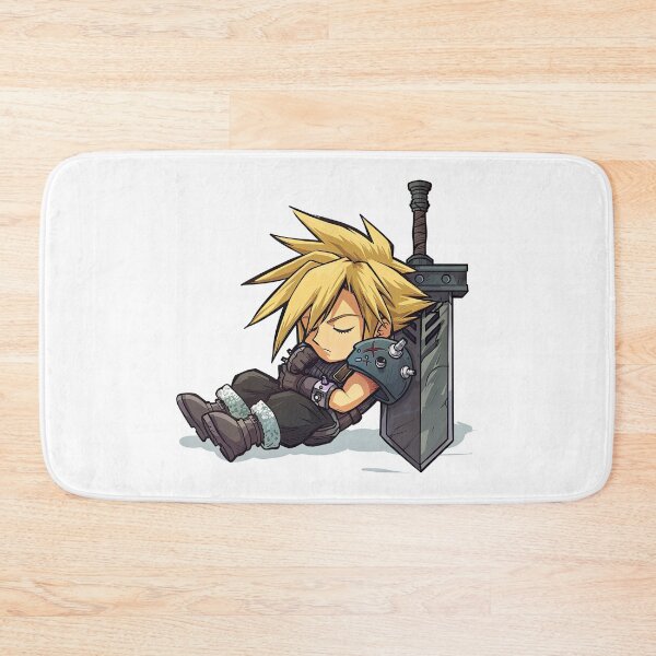 Item preview, Relaxed animated character enjoying a break from a video game with an iconic sword Cloud Strife final fantasy VII 7 designed and sold by Jerhus.
