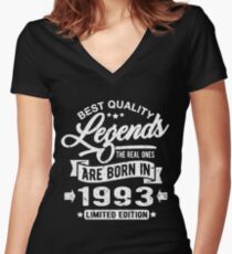 Legends are born in 1993 Women's Fitted V-Neck T-Shirt