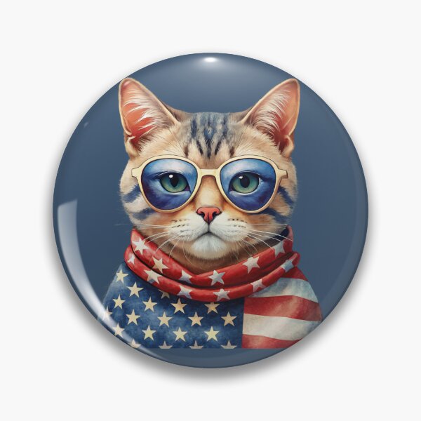 Item preview, patriot white and red cat  against the background of the flag designed and sold by jkrphoto.