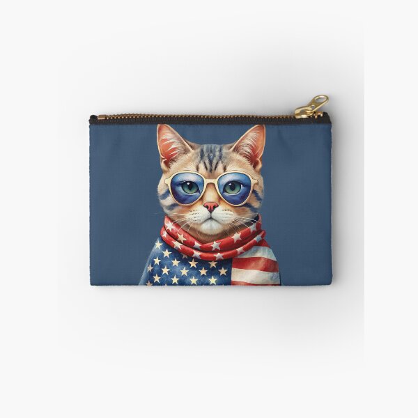 Item preview, patriot white and red cat  against the background of the flag designed and sold by jkrphoto.