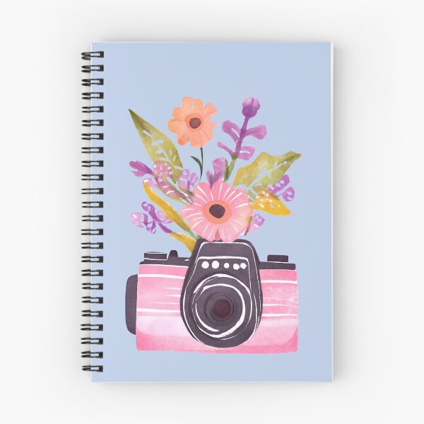 Item preview, Cute Pink Watercolor Camera and Wildflowers designed and sold by FarmOfCuties.