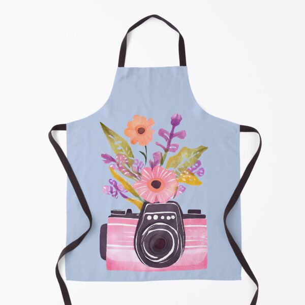 Item preview, Cute Pink Watercolor Camera and Wildflowers designed and sold by FarmOfCuties.
