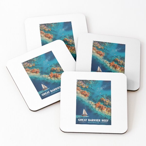 Item preview, Vintage travel poster - Retro Great Barrier Reef Australia designed and sold by pod24.