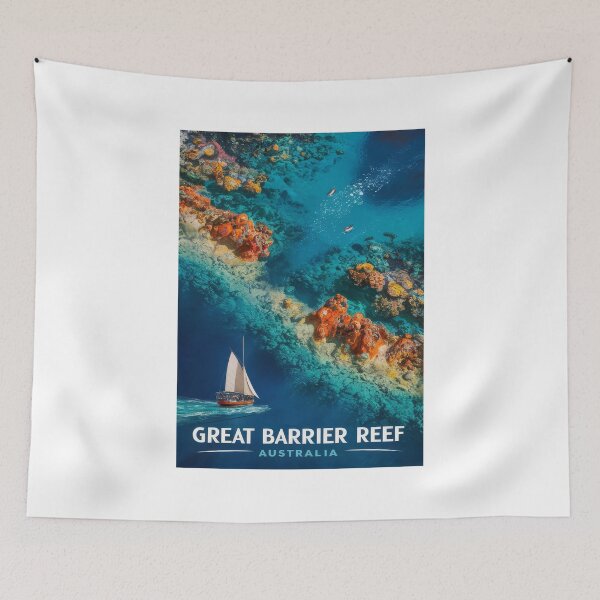 Item preview, Vintage travel poster - Retro Great Barrier Reef Australia designed and sold by pod24.