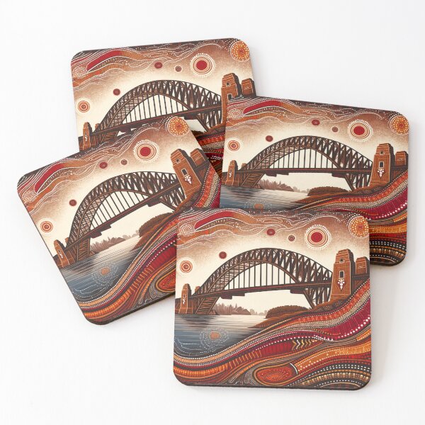 Item preview, Sydney Harbour Bridge interpreted in an Aboriginal art style  designed and sold by centaurius21.
