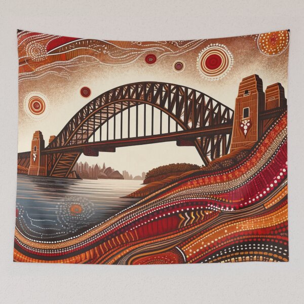 Item preview, Sydney Harbour Bridge interpreted in an Aboriginal art style  designed and sold by centaurius21.