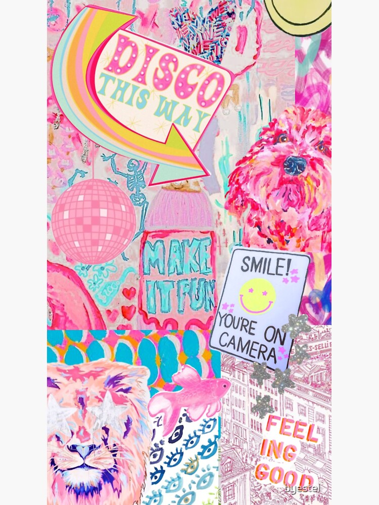 Preppy Pink Collage Vinyl