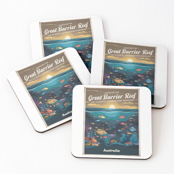 Item preview, Vintage Great Barrier Reef travel poster - retro and minimal art from Australia designed and sold by pod24.