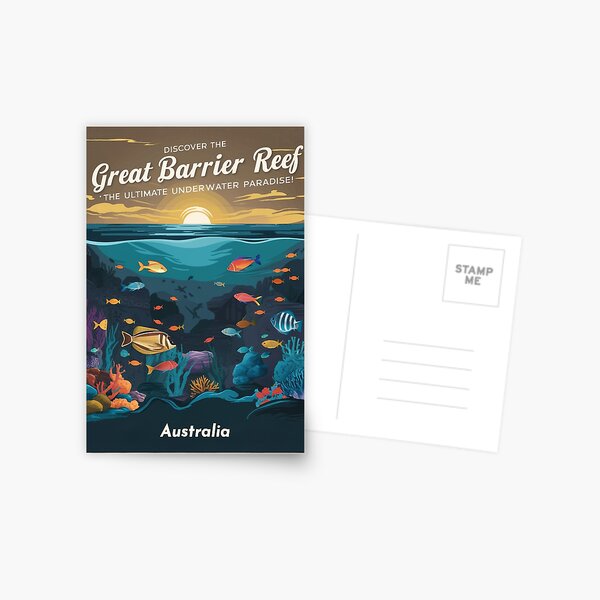 Item preview, Vintage Great Barrier Reef travel poster - retro and minimal art from Australia designed and sold by pod24.
